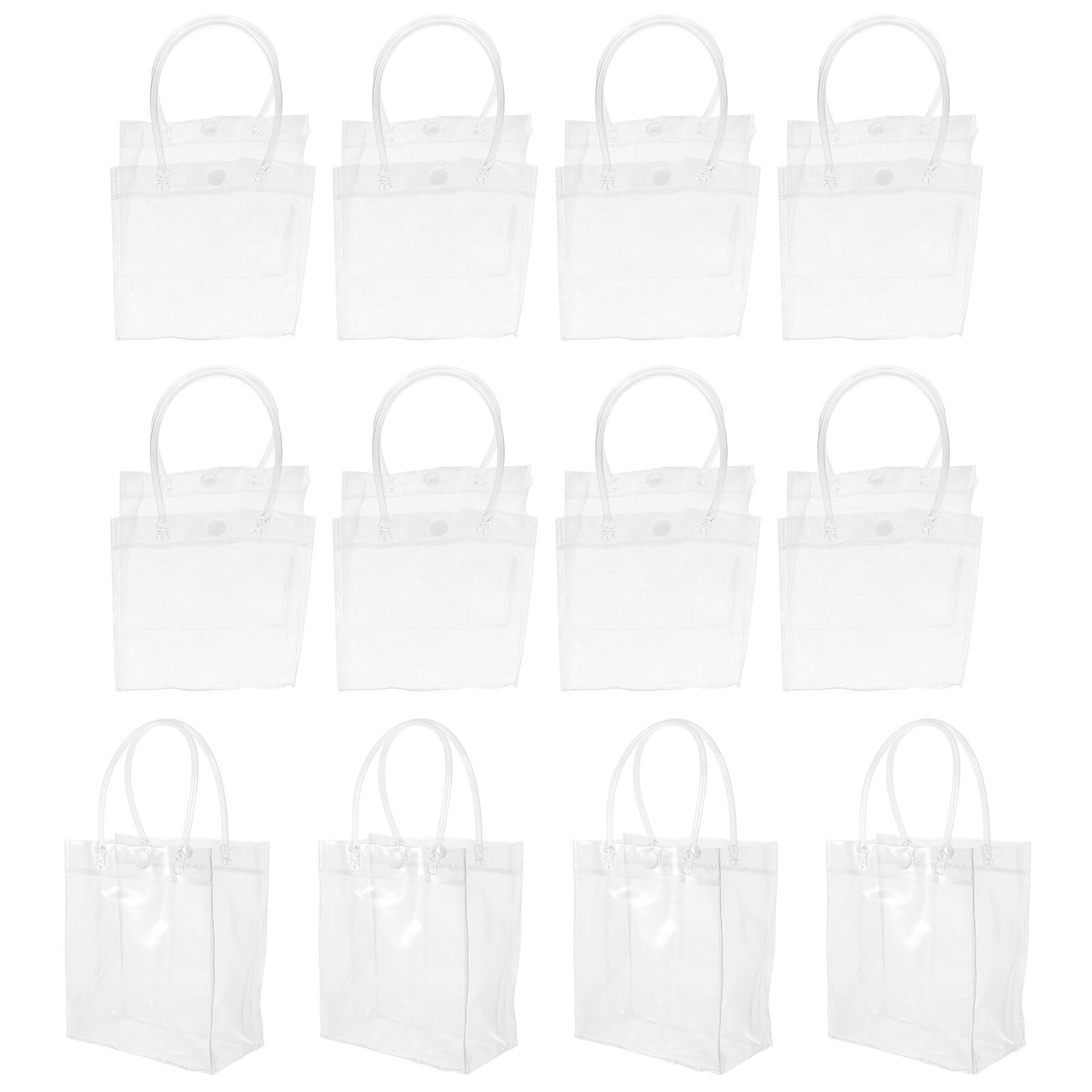 NIYANGLE Sacchetti Regalo Trasparenti Borsa Raffinata e Versatile con Chiusura a Scatto e Manico in Pvc 40 Confezione da 40 Pezzi per Compleanno e Occasioni Speciali