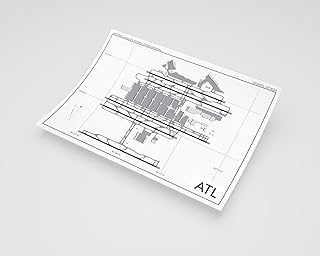 MG Global Modern Poster of Hartsfield Jackson Atlanta International Airport 2 | 11x17 12x18 16x24 24x36 Minimal Unframed Print | Minimalism Wall Art Gift | Minimalist Home Office Decor