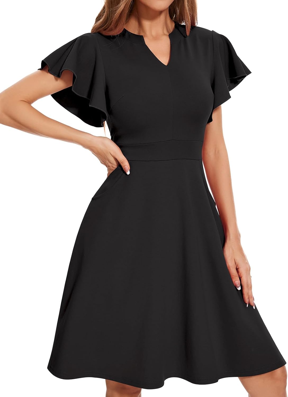 YATHON Cocktail Dresses for Women 2024 Semi-Formal Summer Wedding Guest Fit and Flare Dress for Women with Pocket - Image 4