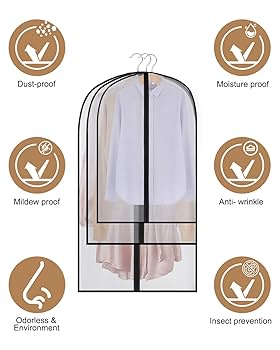 Lot De 2 Housse Vêtements à Suspendre 60x180cm - Anti-poussière