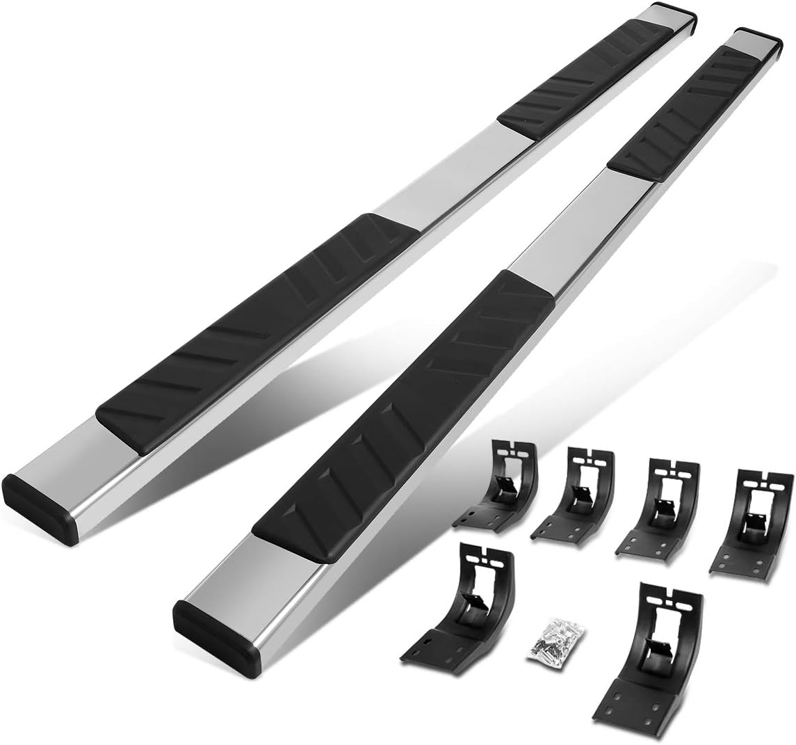 DNA MOTORING 5 Inches Running Boards Compatible with 11-18 Ram 1500 Crew Cab 4-Door, Stainless Steel Flat Side Step Nerf Bars, STEPB-ZTL-8175-SS