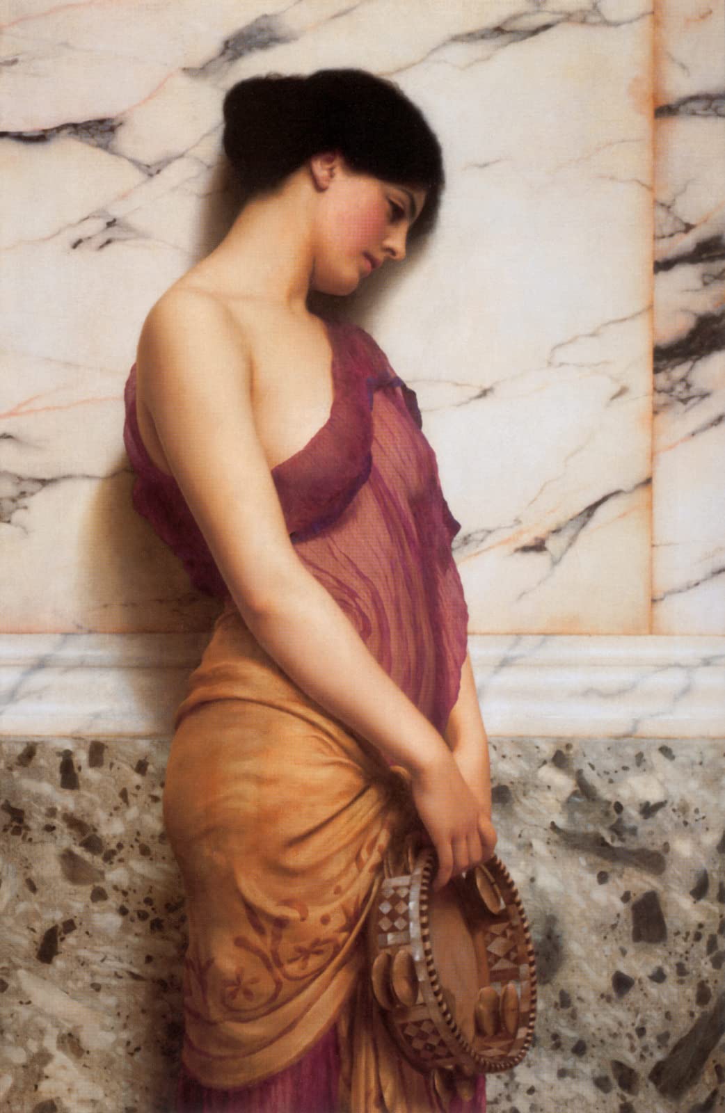 Zhyaunz DIY Diamond Painting Kits for Adults The Tambourine John William Godward Cross Stitch Embroidery Rhinestone Arts Decor 40x50cm