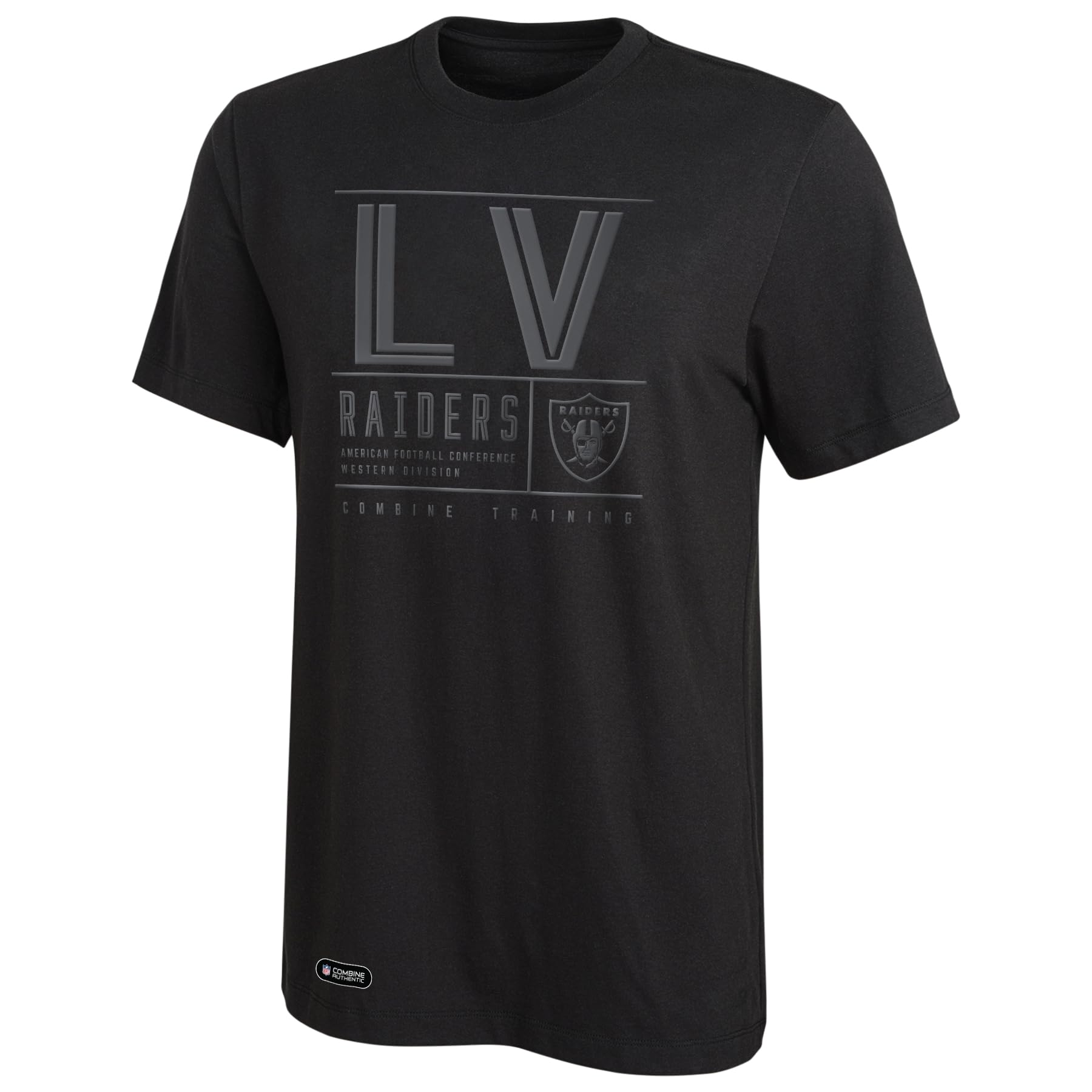 OuterstuffNFL Men's Covert Grey On Black Short Sleeve Performance T-Shirt