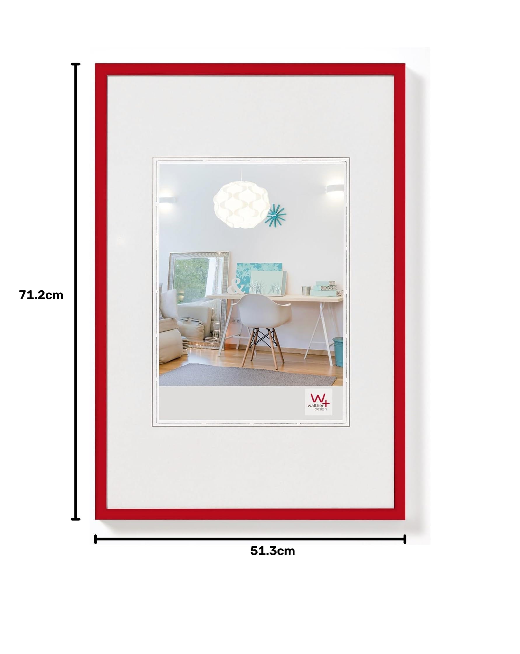 walther design Bilderrahmen rot 50 x 70 cm New Lifestyle Kunststoffrahmen KV070R – Ansicht 6