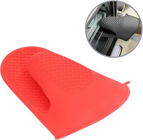 Miniatura 6 de 2 pares de mini guantes de horno, guantes de silicona resistentes al calor y al deslizamiento, mini manoplas de silicona para cocina y hornear (rojo)
