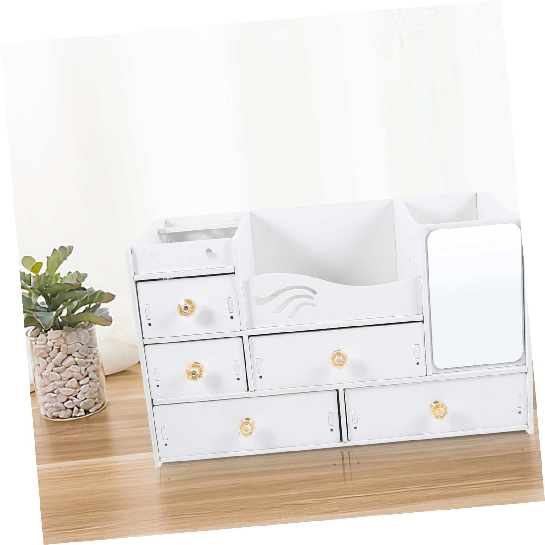 Beavorty Caja De Almacenamiento De Cosméticos Organizador De Maquillaje Contenedor De Maquillaje Para Escritorio Con Cajones Para Baño y Dormitorio