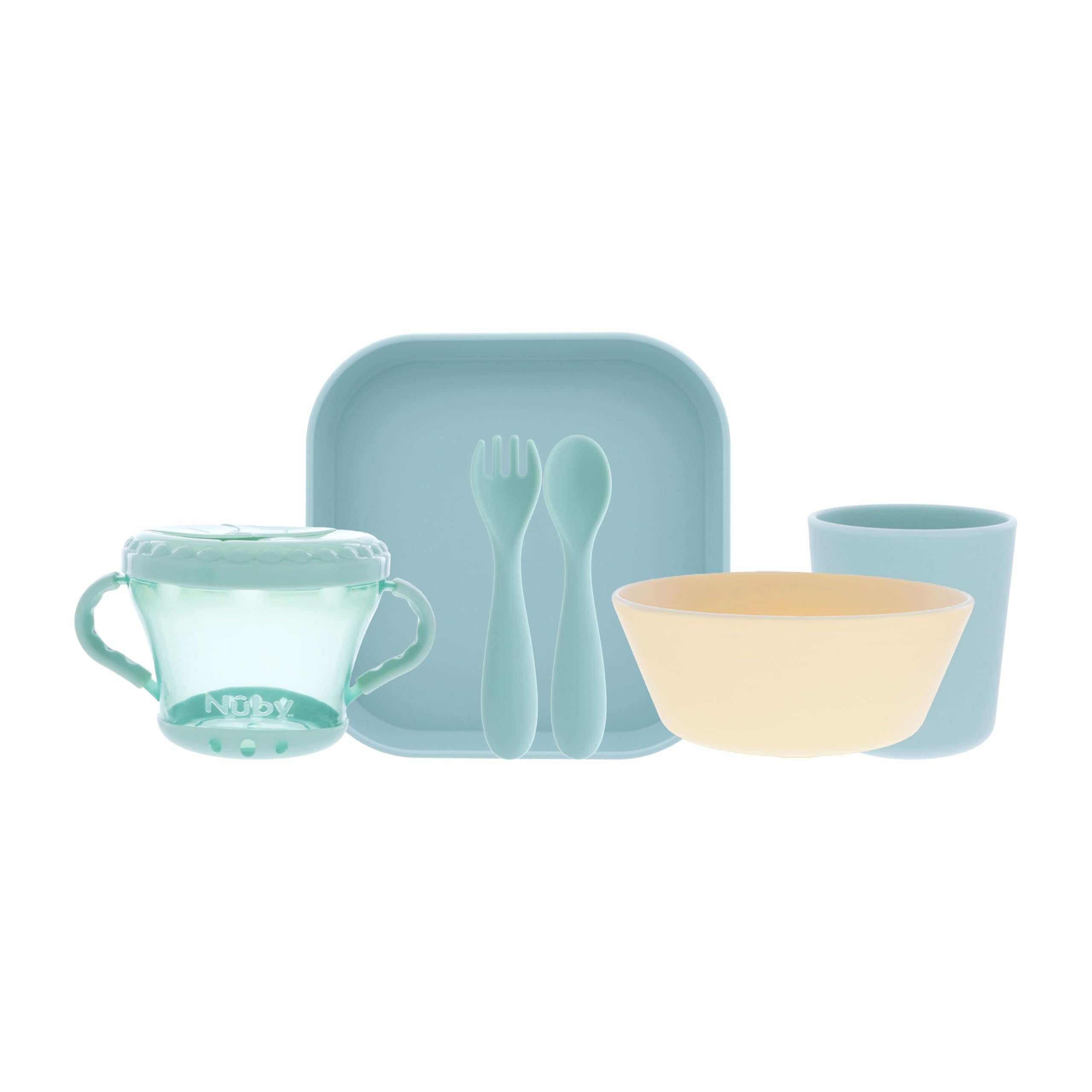 Nuby - 6 Piece Baby Dinnerware Set - Easy to Hold Training Tools - Over 12 Months-picture-10