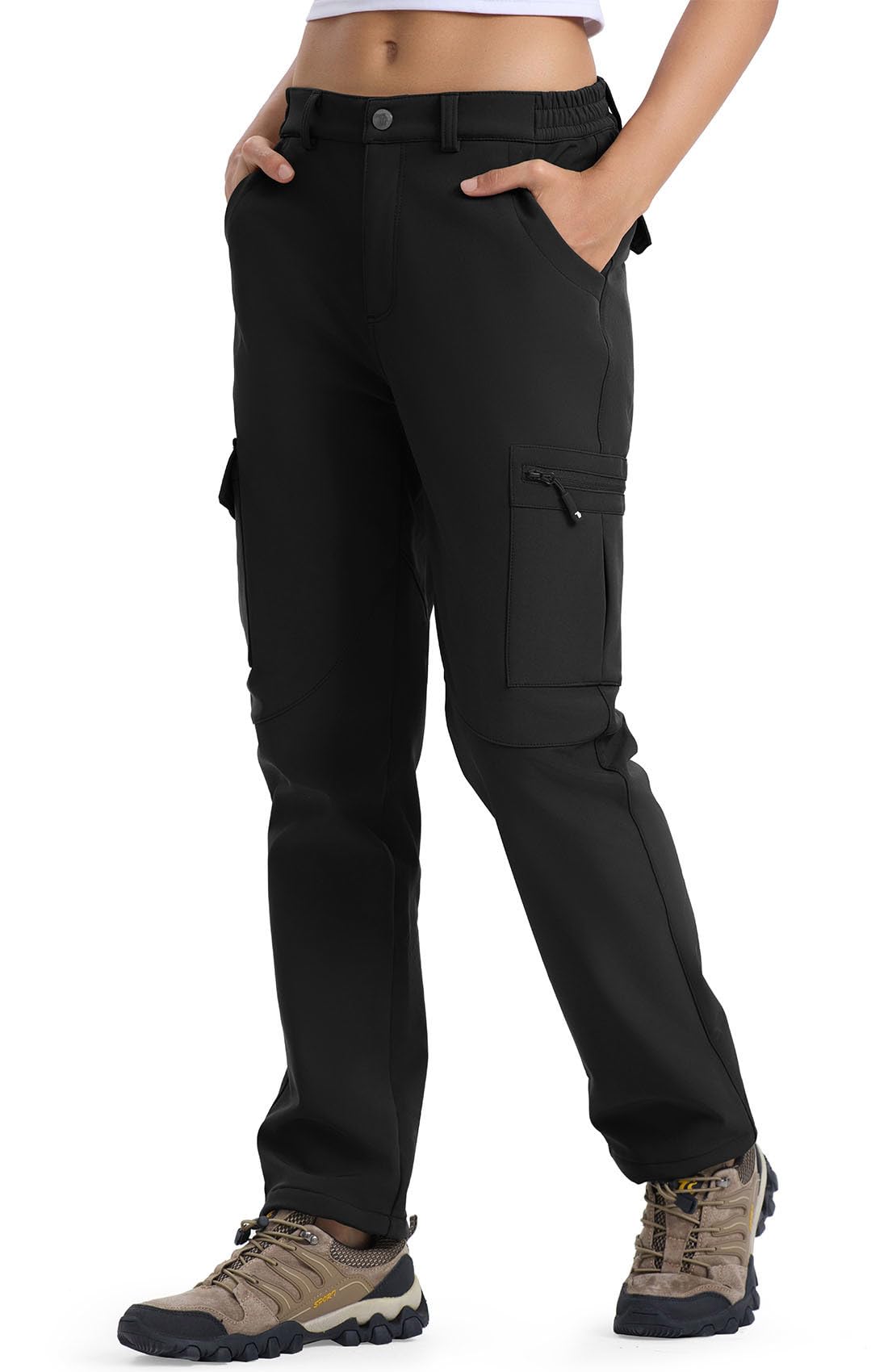 YSENTO Damen Wanderhose Wasserdicht Outdoorhose Softshellhose Winter Skihose Gefütterte Snowboardhose Trekkinghose Funktionshose
