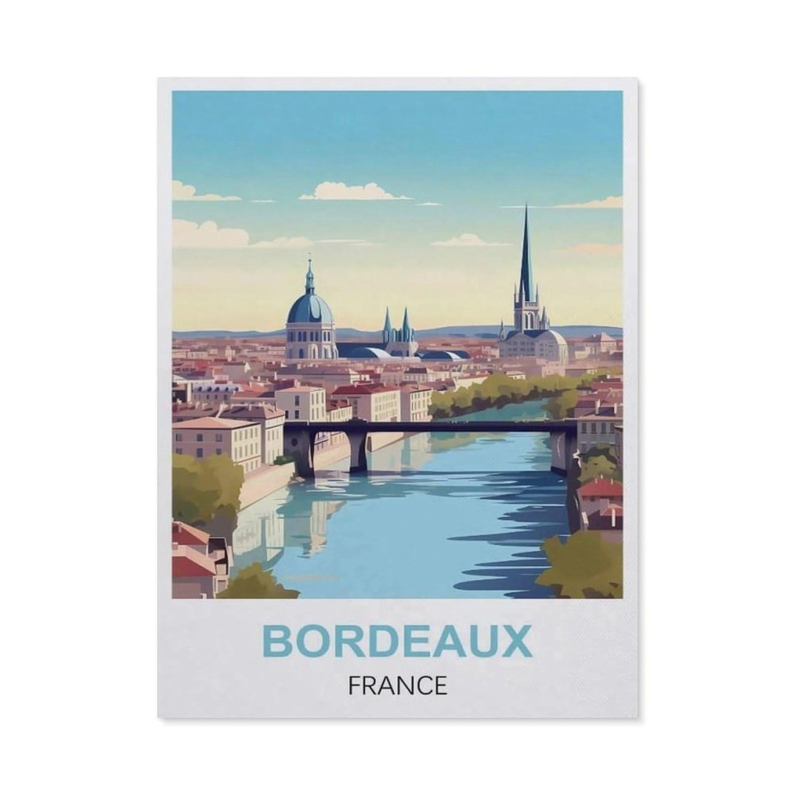 Funny Bathroom Wall Decor Signs，Bordeaux France(30x40cm）