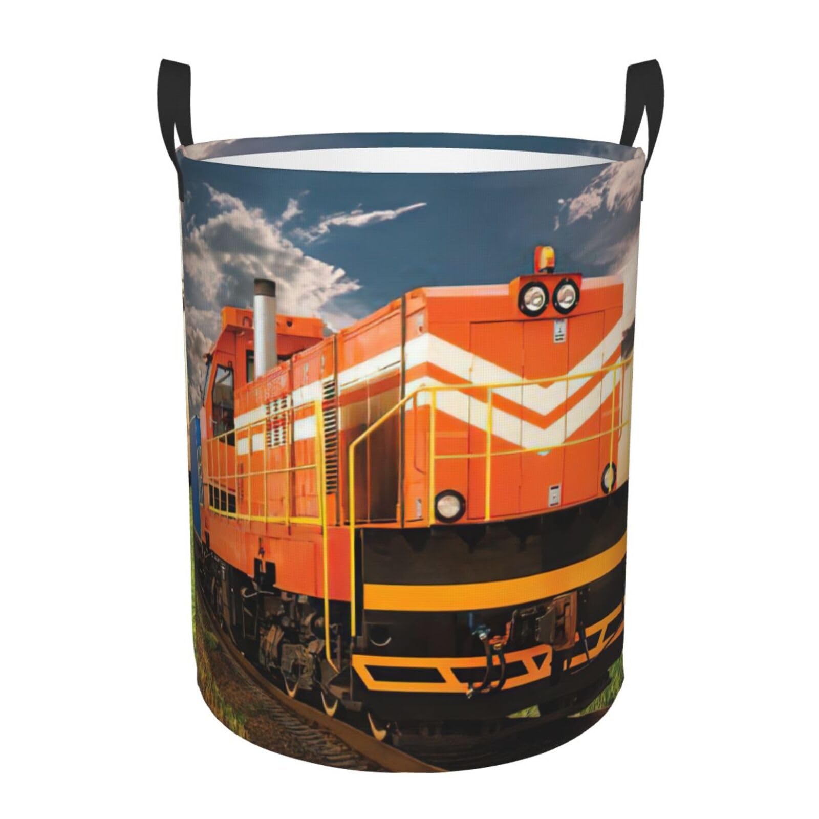 Panier à linge rond train de marchandises idéal pour organiser la buanderie familiale