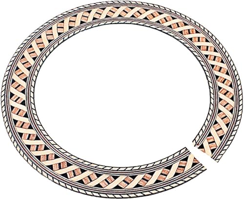 Healifty Calcomanía de roseta de guitarra, tiras curvadas para agujero de sonido, laminado, fácil aplicación, decoración de guitarra no dañina,