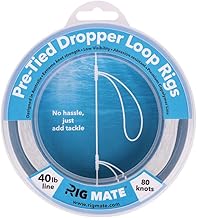 40 lb Pre-Tied Dropper Loop Rigs. Fishing Line Spool. Loops 18 Inches Apart with 5.5 Inch Loop Size. Perfect for Saltwater & Freshwater Fishing. Perfect for Snapper & Other Bottom Feeding Fish.