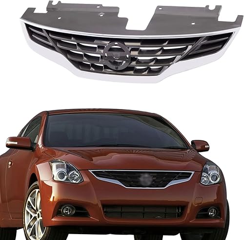 CarPartsDepot Nueva parrilla delantera cromada negra para NISSAN 2010-2013 Altima se adapta a Coupe NI1200245 62070ZX10A
