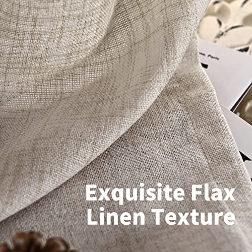 Youngstex Natural Linen Curtains 84 Inch Length For Living Room Bronze Grommet Linen Textured Drapes Privacy Light Filtering Burlap Window Curtains For Bedroom Farmhouse, 2 Panels, 52 X 84 Inch #TOP4