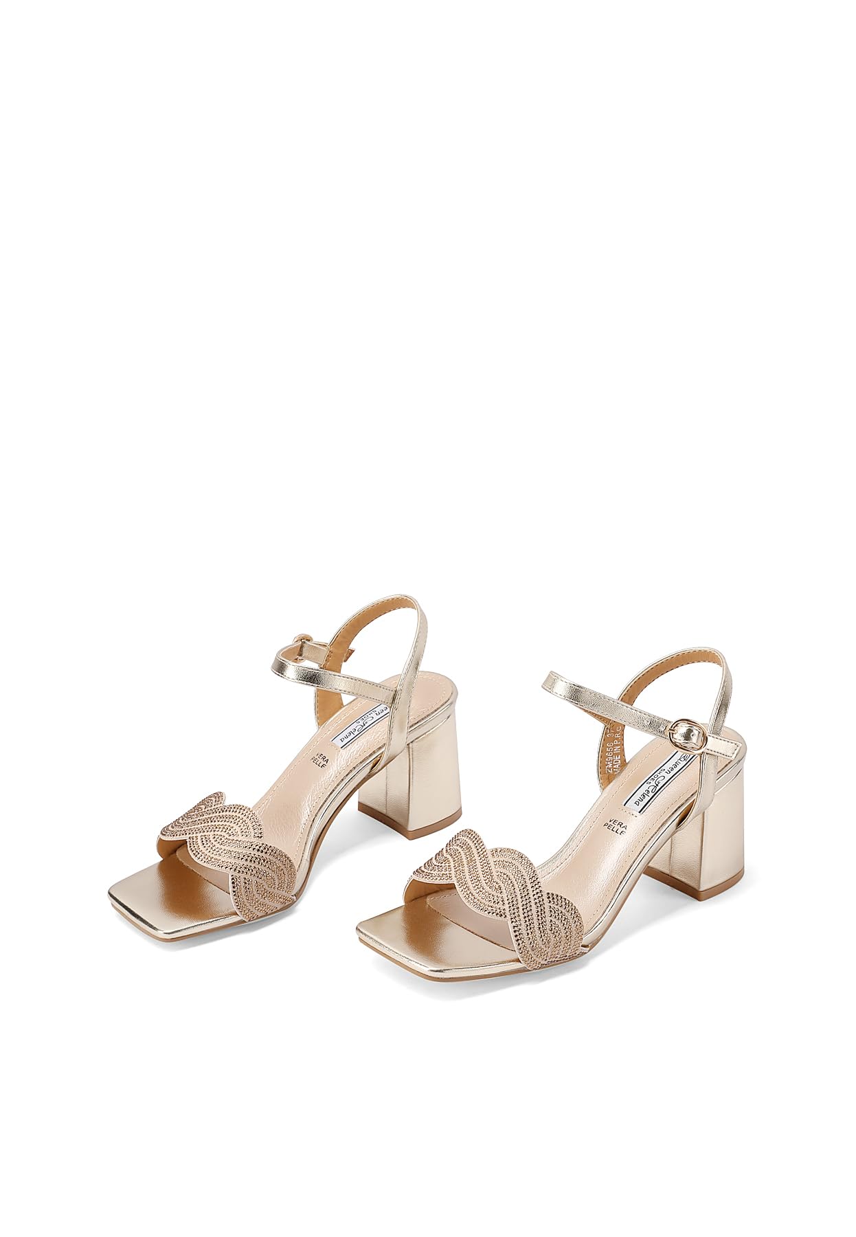 QUEEN HELENA Sandali Eleganti con Strass Scarpe Aperte con Cinturino Donna ZM9656
