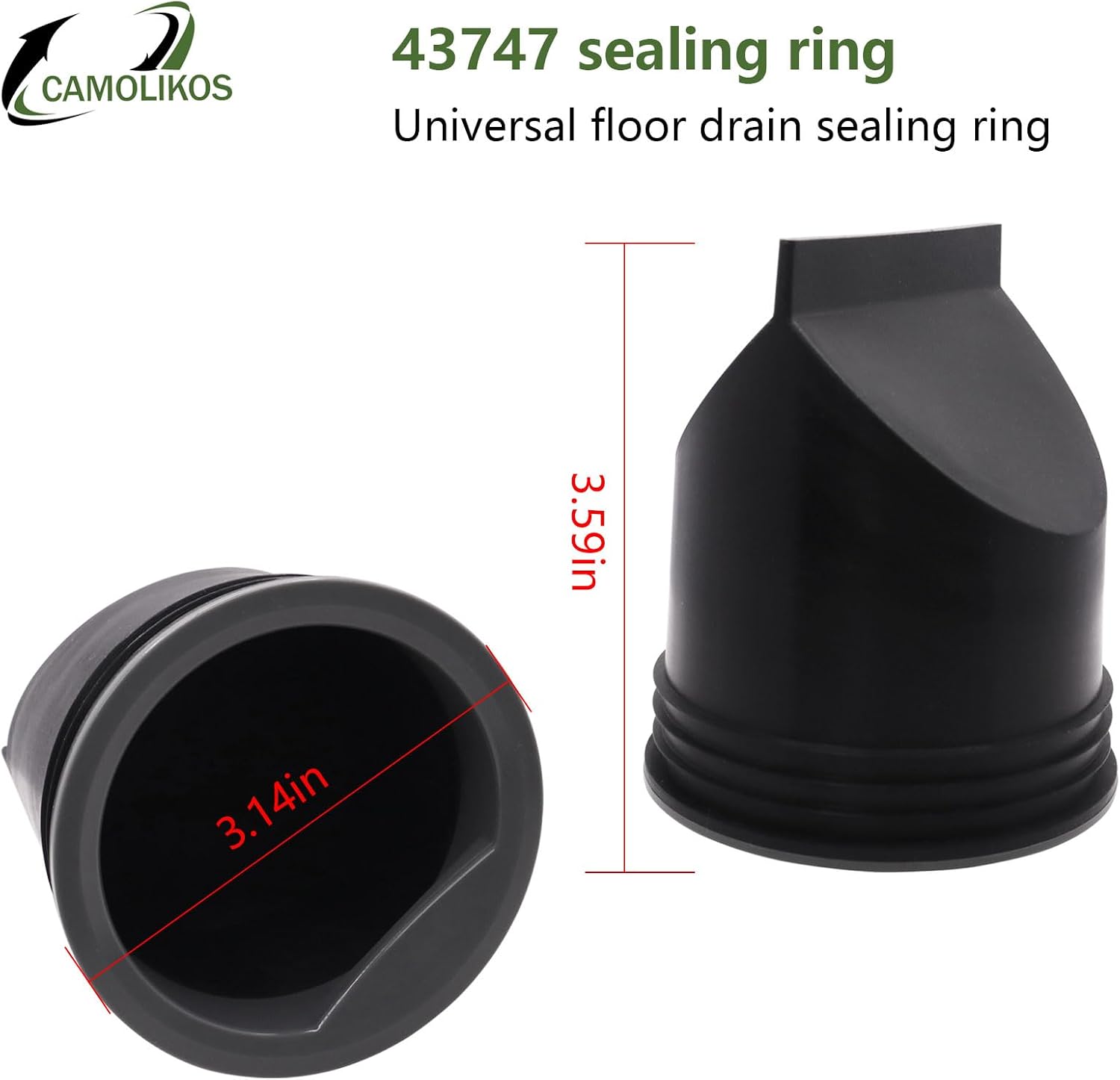 43747 Drain Seal for 3 Inch General Purpose Floor Drain Compatible with Oatey,Black 1PC