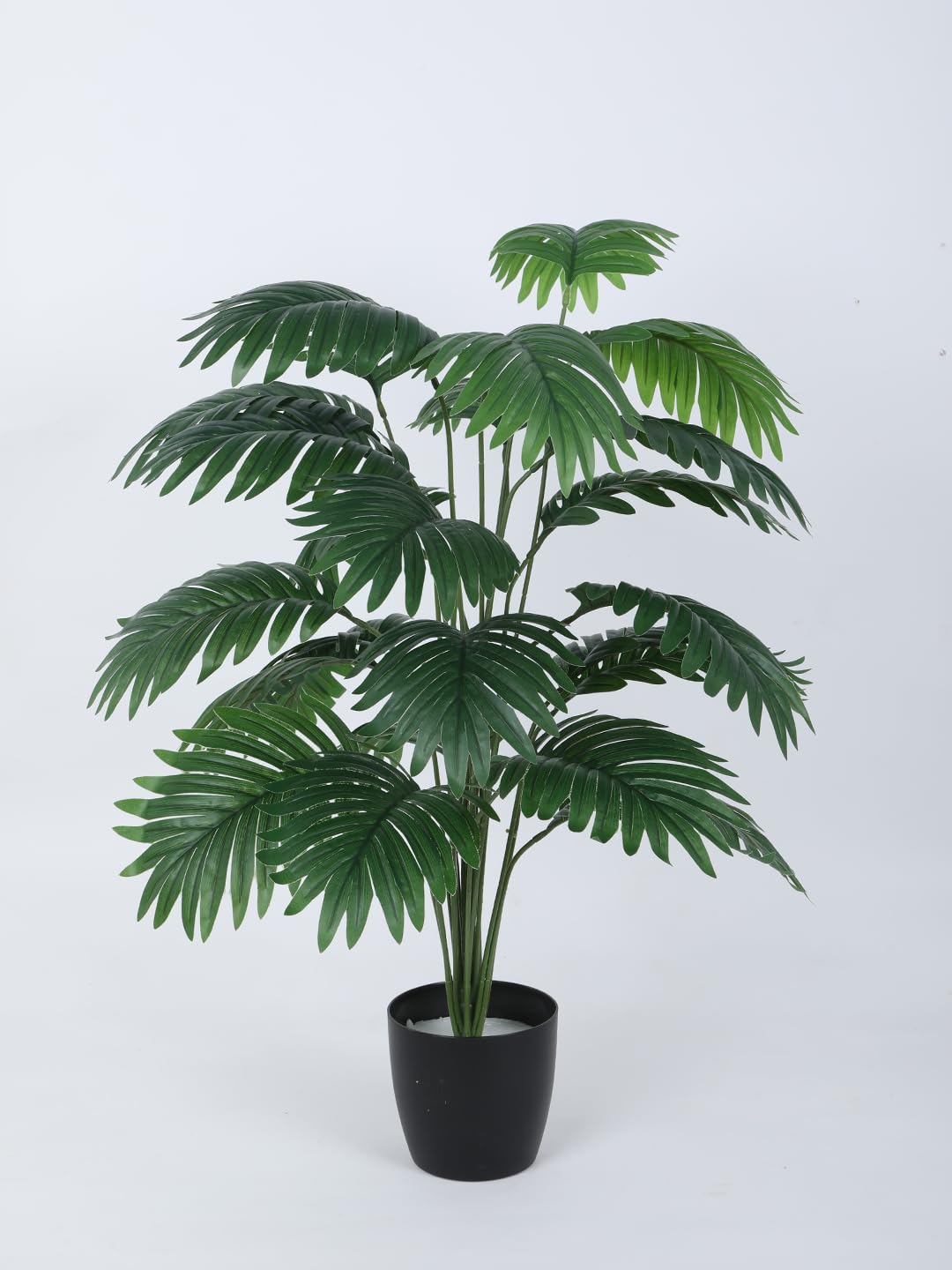 Home Bloom Artificial Areca Palm Plant for Home Decor/Office Decor/Gifting | Natural Looking Indoor Plant (with Pot, 18 Leaves, 80 cm)