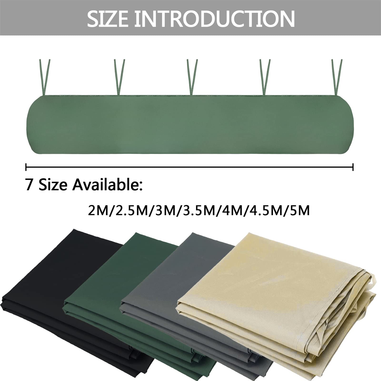 Sac De Protection pour Store Banne, 2m-5m Housse De Protection Anti-poussière pour Auvent De Terrasse Housse De Rangement pour Auvent De Terrasse