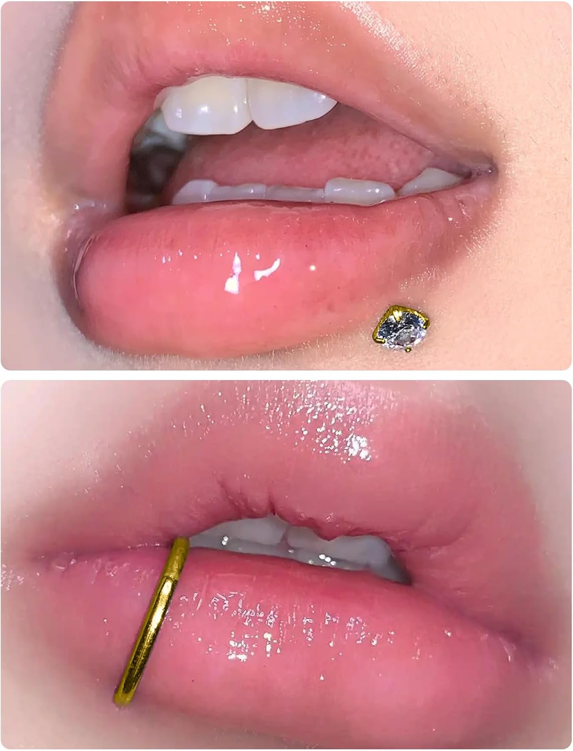 20G 18G 16G Threadless Lip Labret Medusa Monroe Nose Piercing Jewelry Surgical Steel Snake Bites Lip Rings Flat Back Push in Cartilage Tragus Helix Conch Earring Stud 6mm 8mm 10mm Bars - Image 3