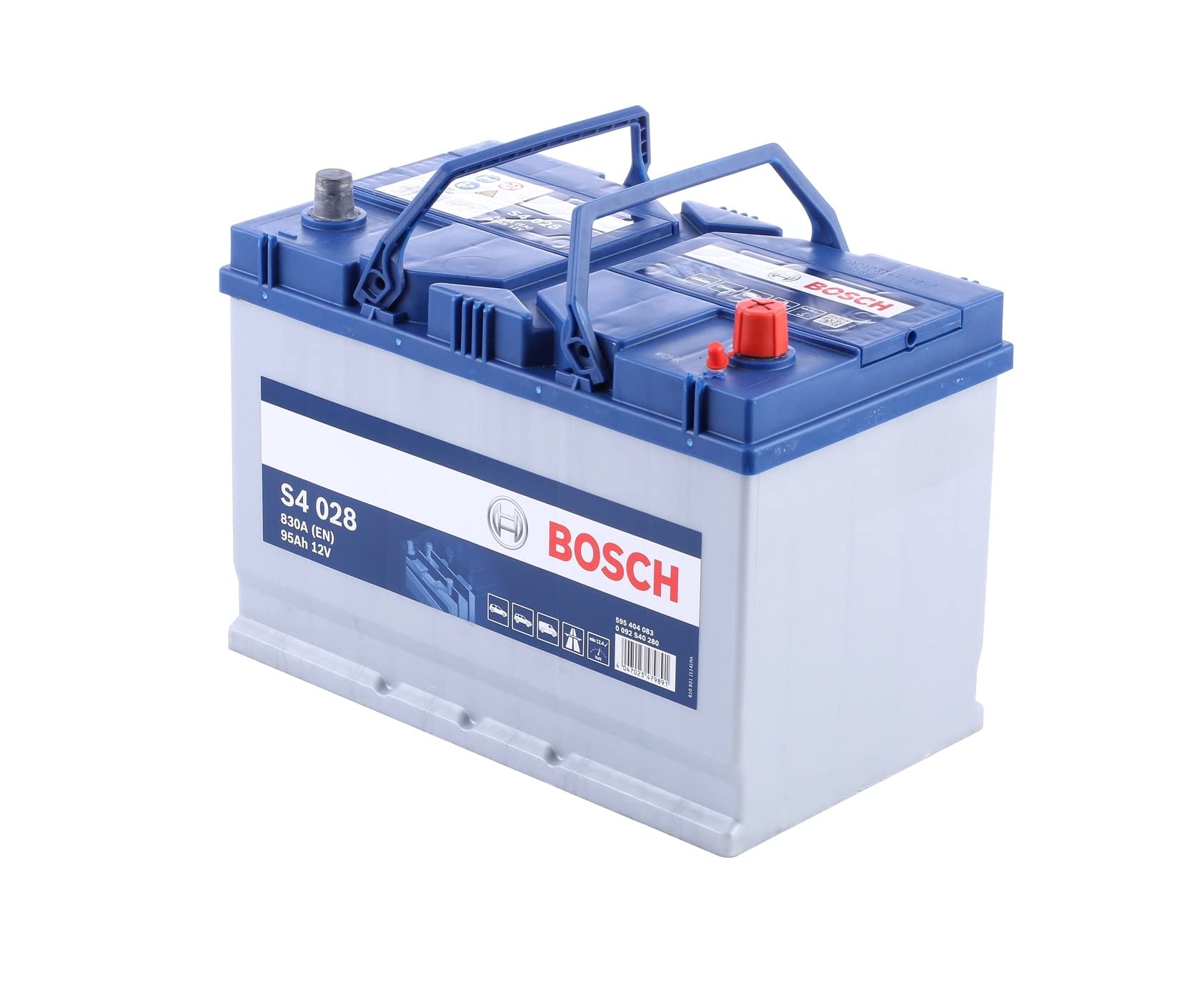 Bosch S4028 - Batterie Auto - 95A/h - 830A - Technologie Plomb-Acide - pour les Véhicules sans Système Start/Stop