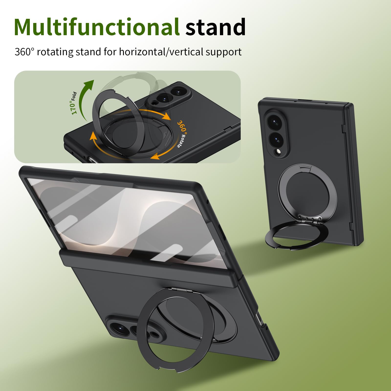 Funda Soporte Magnético Compatible con Samsung Galaxy Z Fold 8, Negro