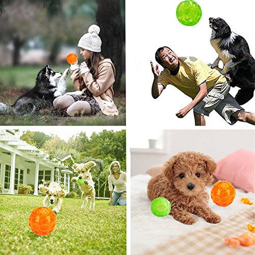 Balles couineuses pour chien, durables et rebondissantes en caoutchouc pour petits et grands chiens, jouets indestructibles, entraînement de jeu (3 balles)