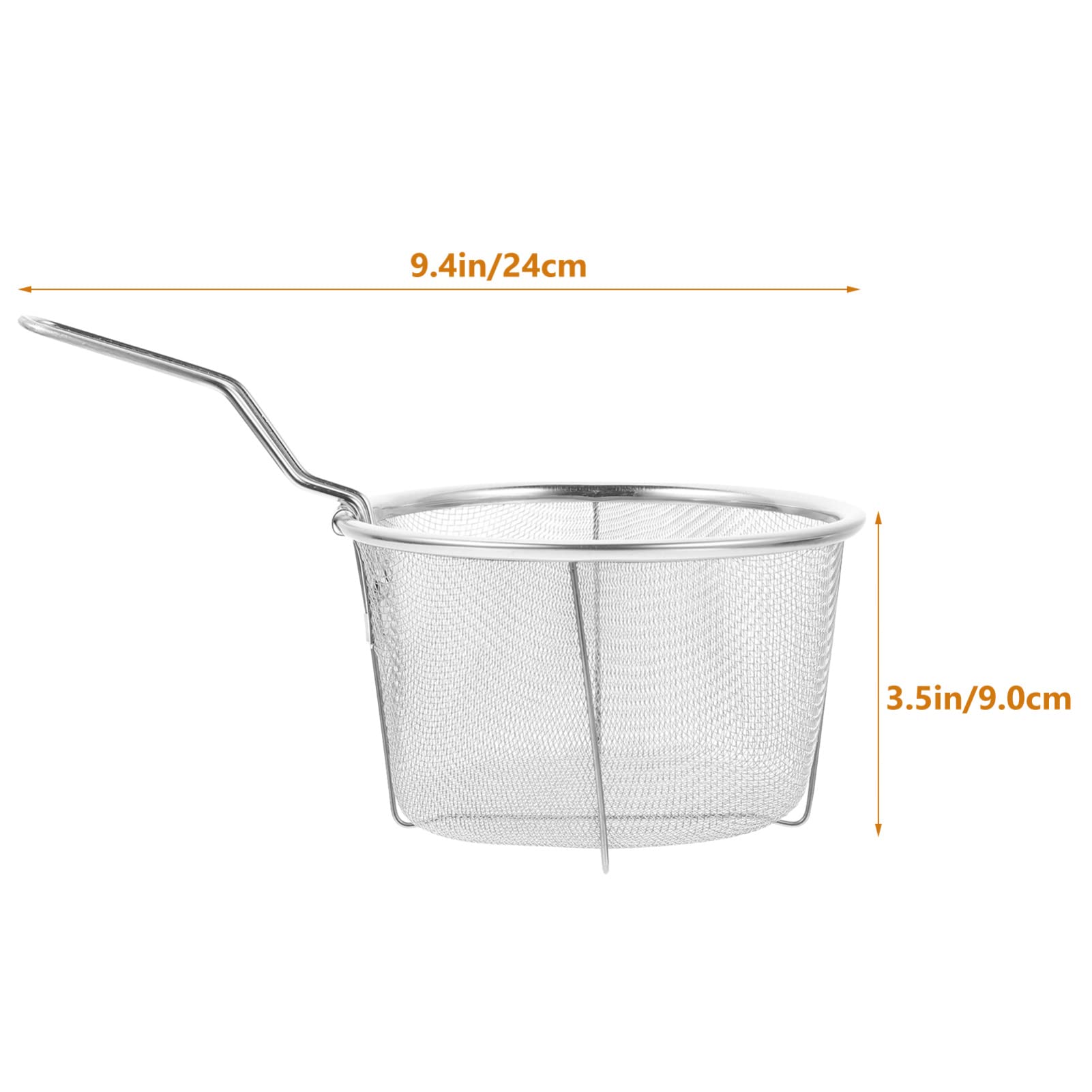 Cestello per friggitrice in acciaio inox, rotondo, con manico, per patatine fritte, pasta, spaghetti e patatine fritte, supporto per friggitrice