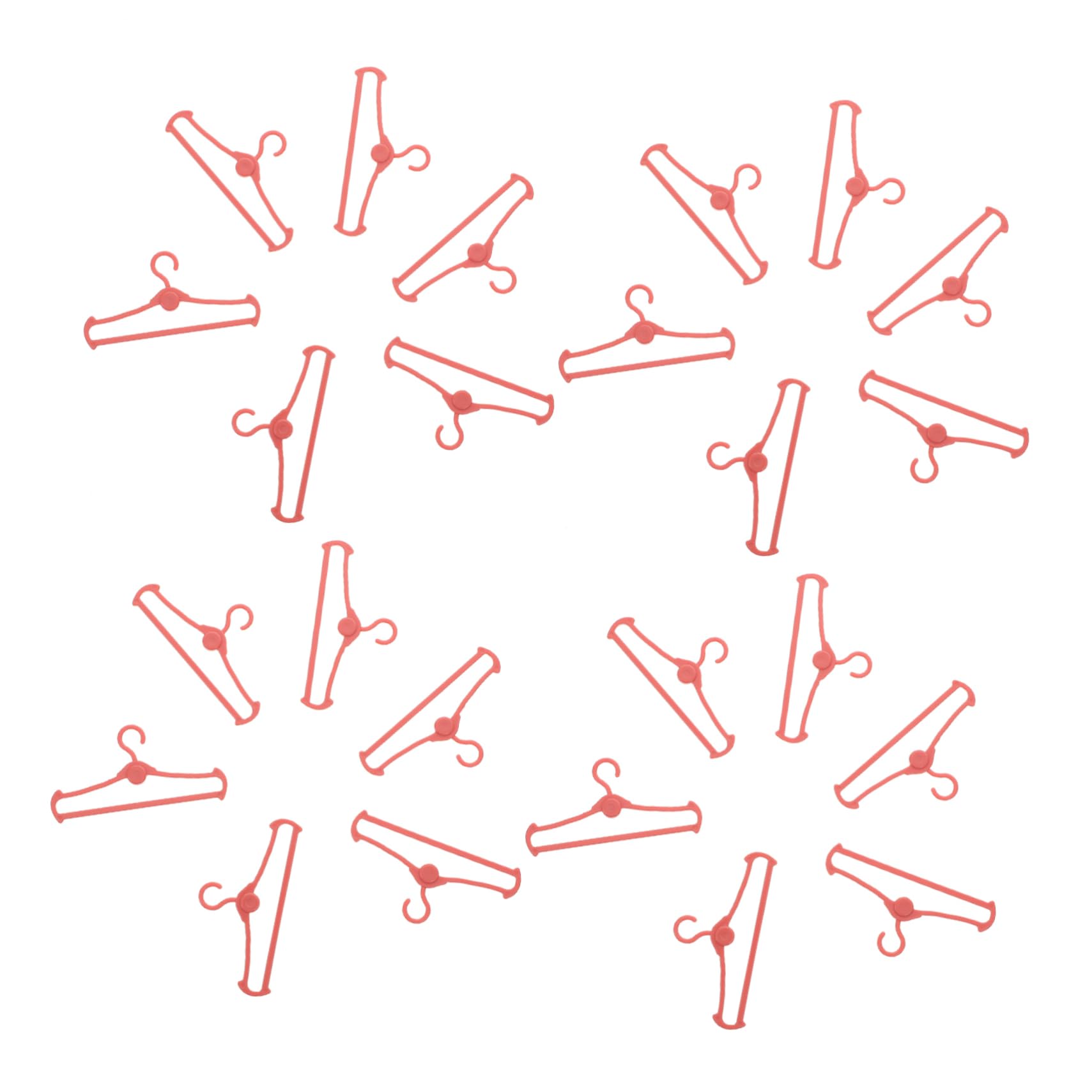 WOONEKY 50pcs Miniature Doll Hangers Doll Clothes Hangers for Organizing Safe Accessory Play Fun for Imagination and Creativity