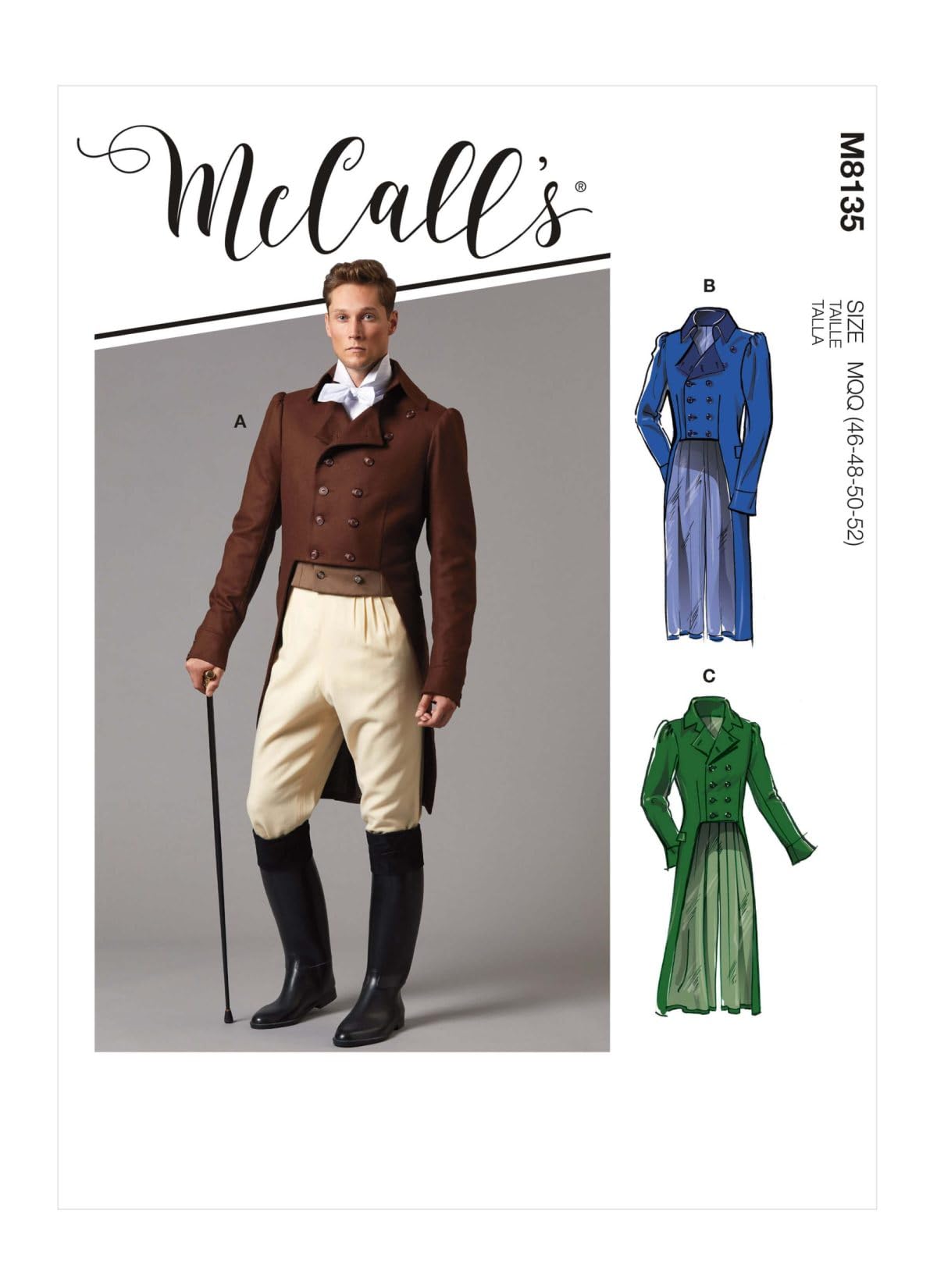 McCalls M8135MQQ Men BOY Costume MQQ 46-48-50-52