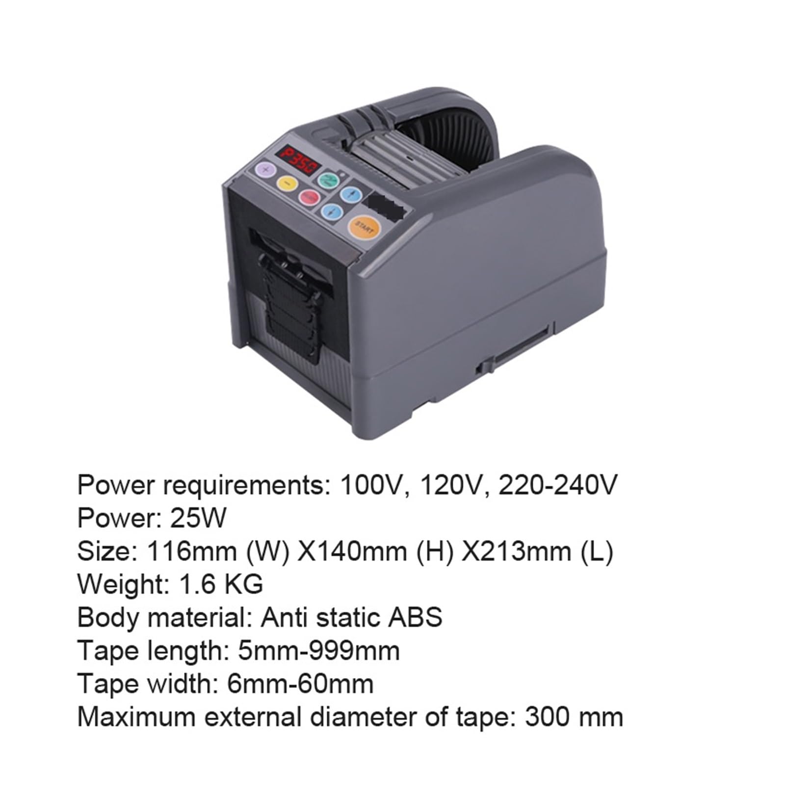 Dispenser Automatico Di Nastro Adesivo Larghezza 6-60 Mm | Macchina imballatrice for taglierina a nastro bifacciale intelligente, lunghezza 5 mm-999 mm
