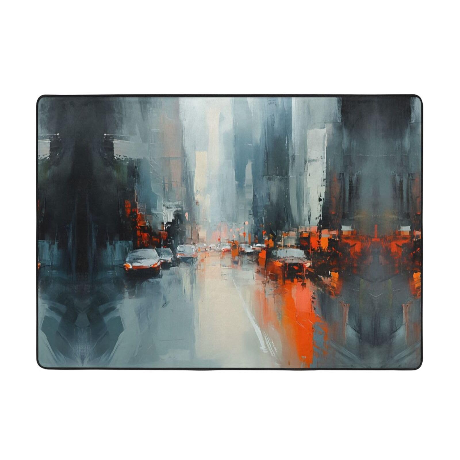 Tapis imprimé grand format 203x147 cm doux et tapis de balcon urbain