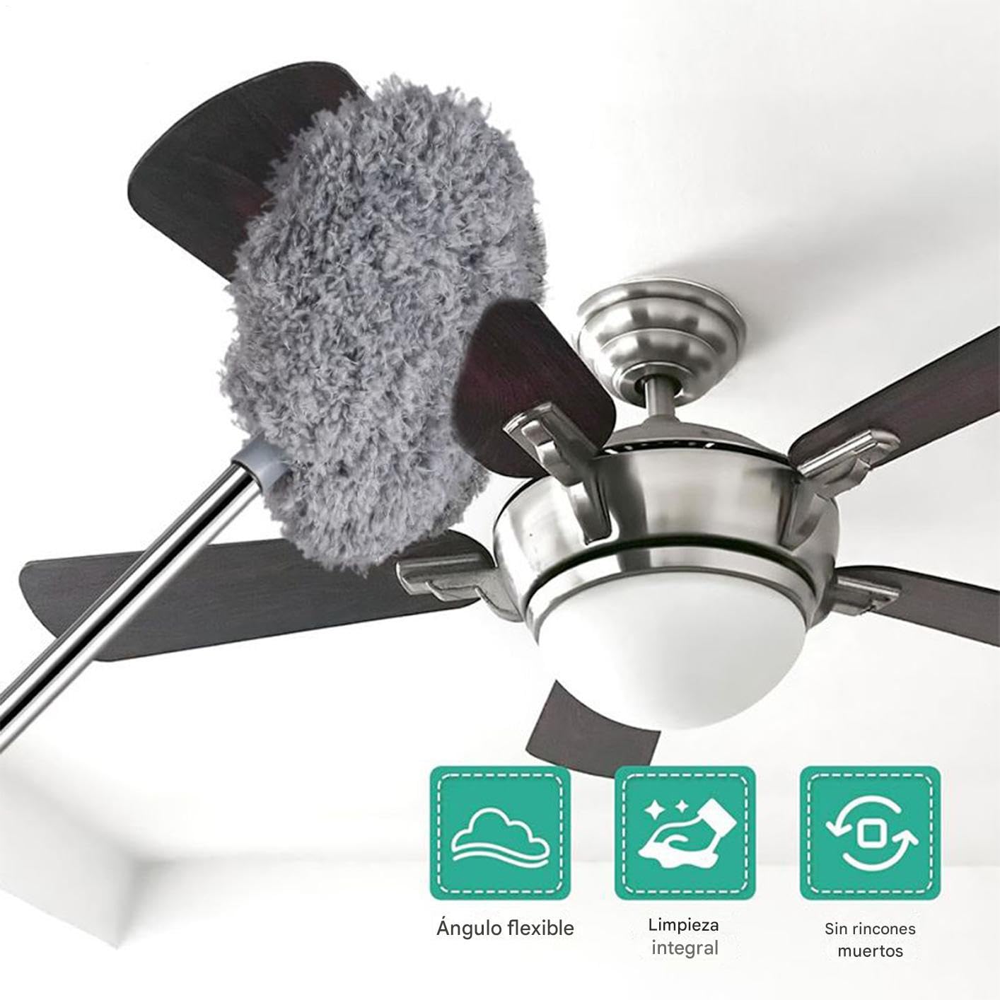 Plumeau de plafond extensible - Plumeaux longs pour nettoyage des toits, kit de nettoyage réutilisable pour l'intérieur et l'extérieur