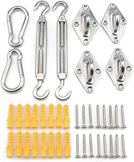 Kit de Accesorios de fijación para toldo de 40 Piezas, corresponde al estándar M5, Ganchos de Techo para Hamaca, Silla Colgante, Juego de construcción de Montaje de Acero Inoxidable