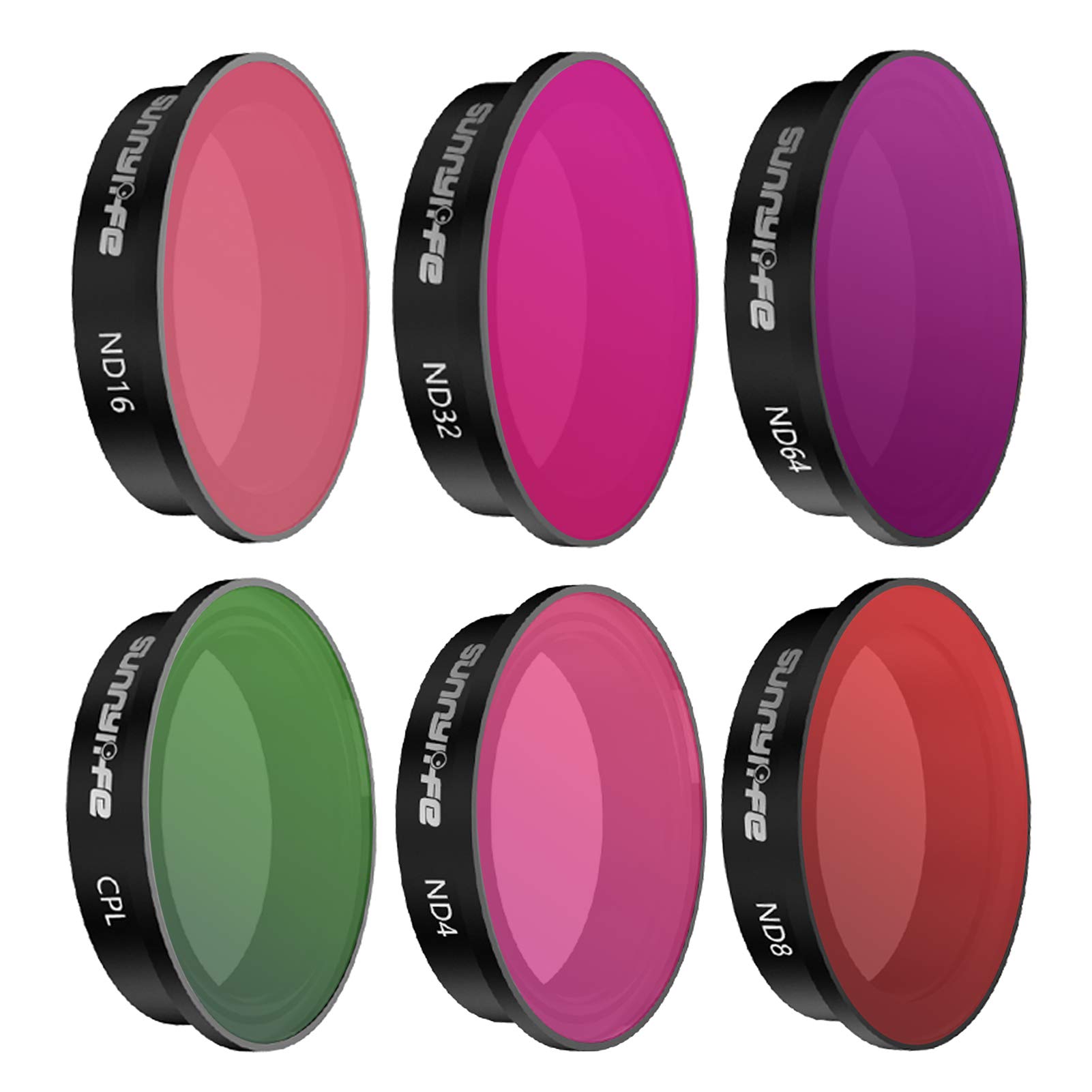 JXE Set di 6 filtri per lenti (CPL+ND4+ND8+ND16+ND32+ND64) Obiettivo per fotocamera compatibile con accessori drone DJI FPV, filtri riduttori della luce del polarizzatore