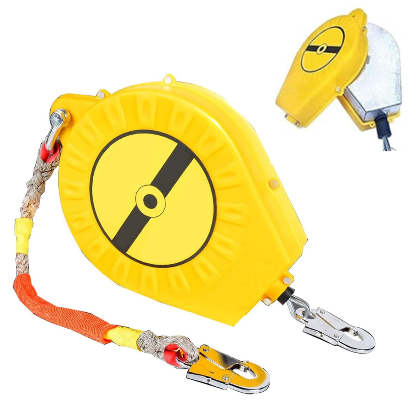 Dispositivo Anticaídas Retráctil, 3-20m Linea de Vida Retractil Homologado, Verde/Amarillo Arnés de Seguridad Anticaídas Retráctil para Trabajo en Tejados (1, Amarillo, 15m)
