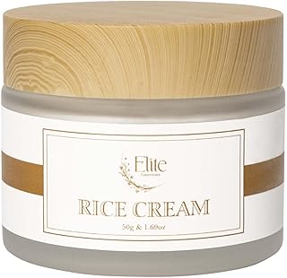 [Elite Essentials] Rice Cream for Face- Rice Bran Extract Hydrating Face Cream for Smooth, Glowing Skin- Soothing Face Cre...