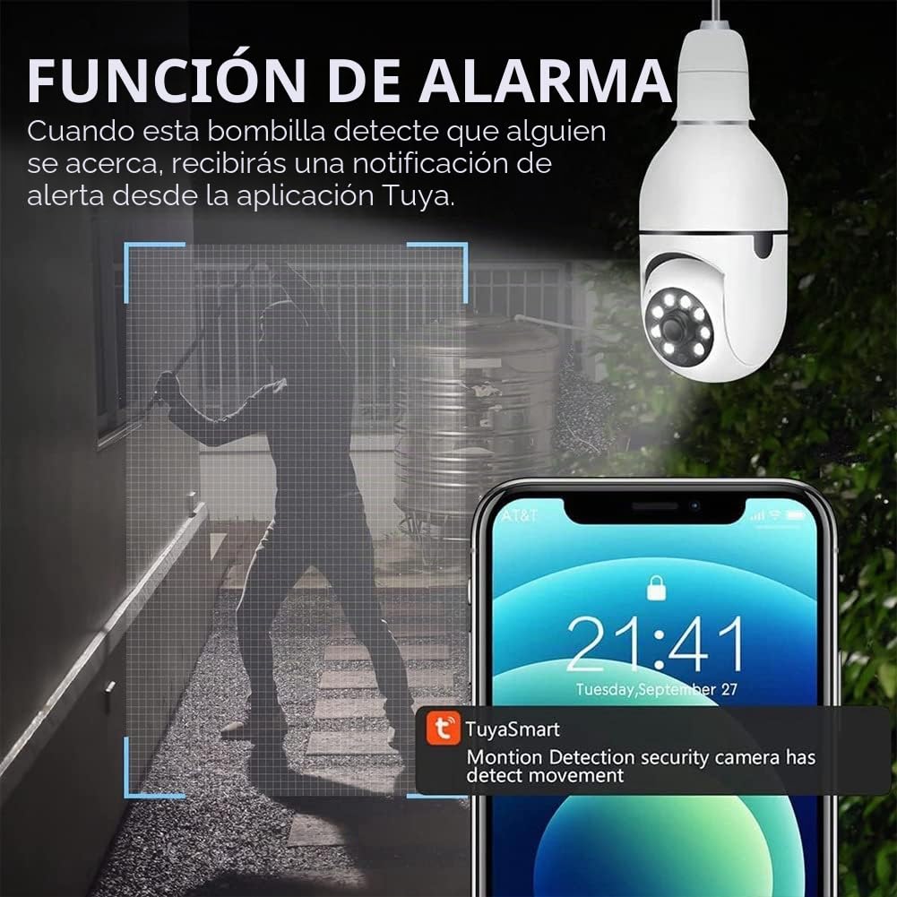 4 piezas bombilla cámara de seguridad al aire libre 2.4G WiFi de luz cámara de seguridad cámara de seguridad bombilla exterior cámaras