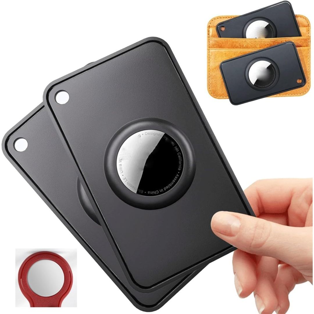 BottleBeat Ultra-Thin AirTag Cardholder for Apple AirTags [2 Pack] - Anti-Lost, Secure-Fit Card Case​ for Wallet, Purse, Handbag, Clutch Bags - Flexible Air Tag Wallet Card Holder Accessory