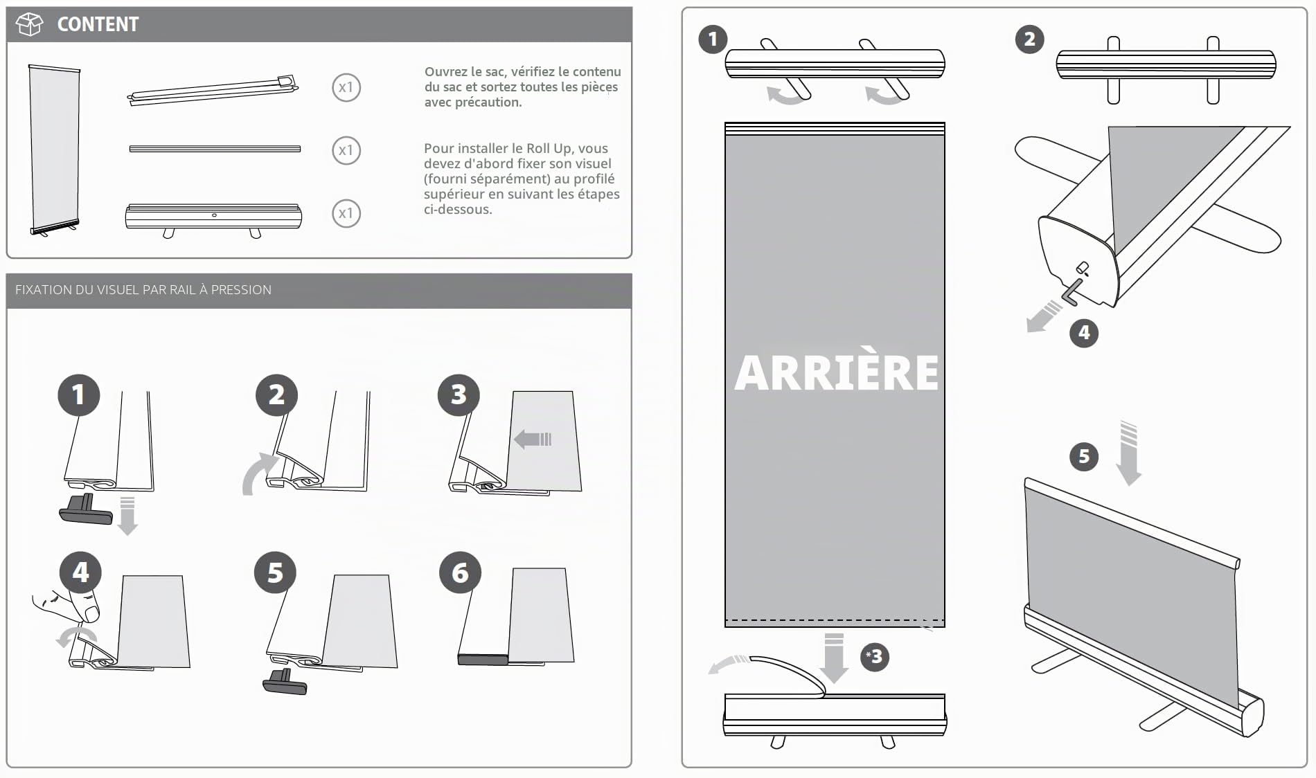 Roll Up FLM Low Budget | Roll Banner Display | Bannière Design en ligne | Votre design, 120 x 200 cm