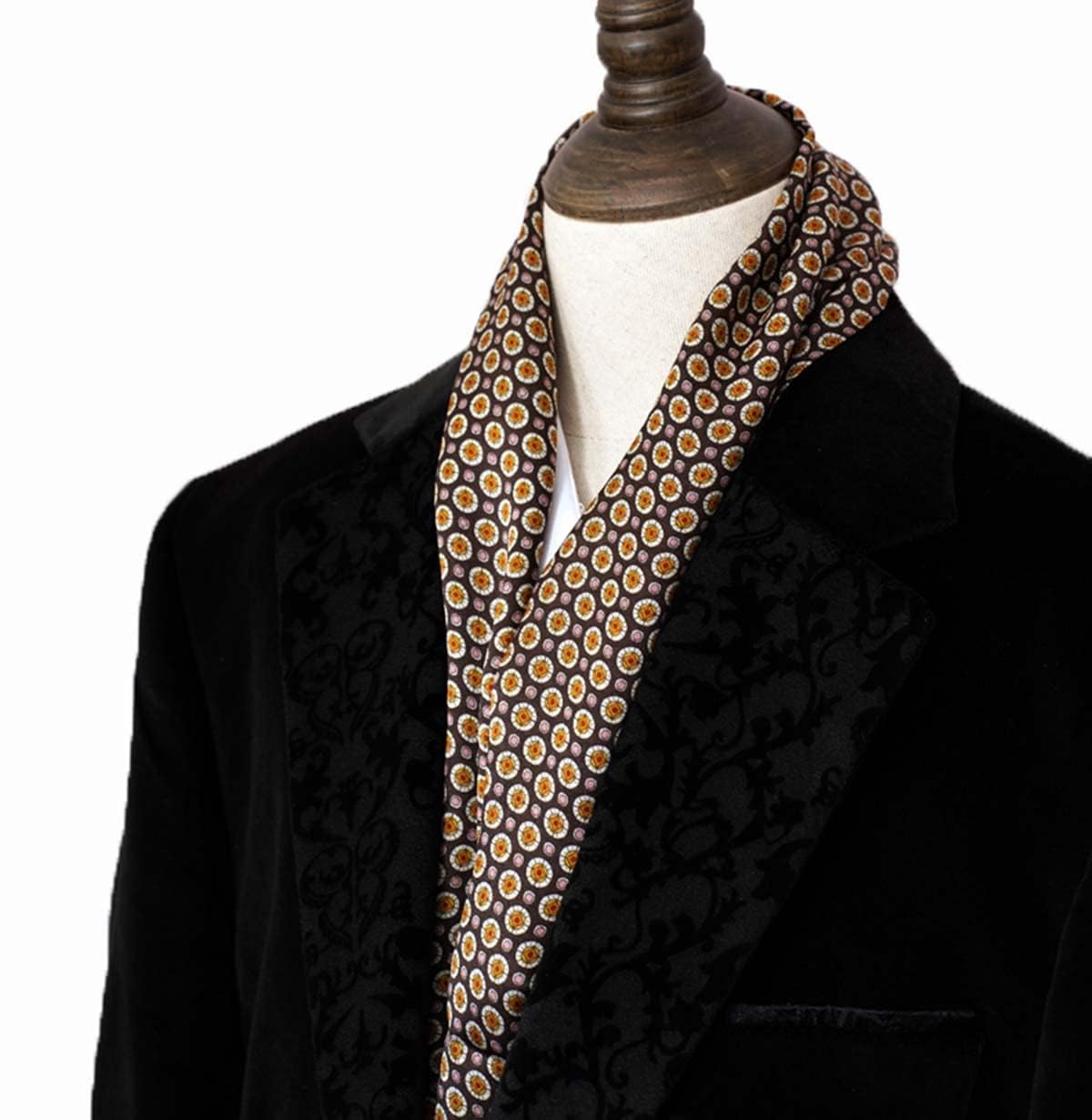 Foulard en Soie Vintage pour Homme, 100% Pure, Motif Classique, Double Couche, imprimé Gentleman