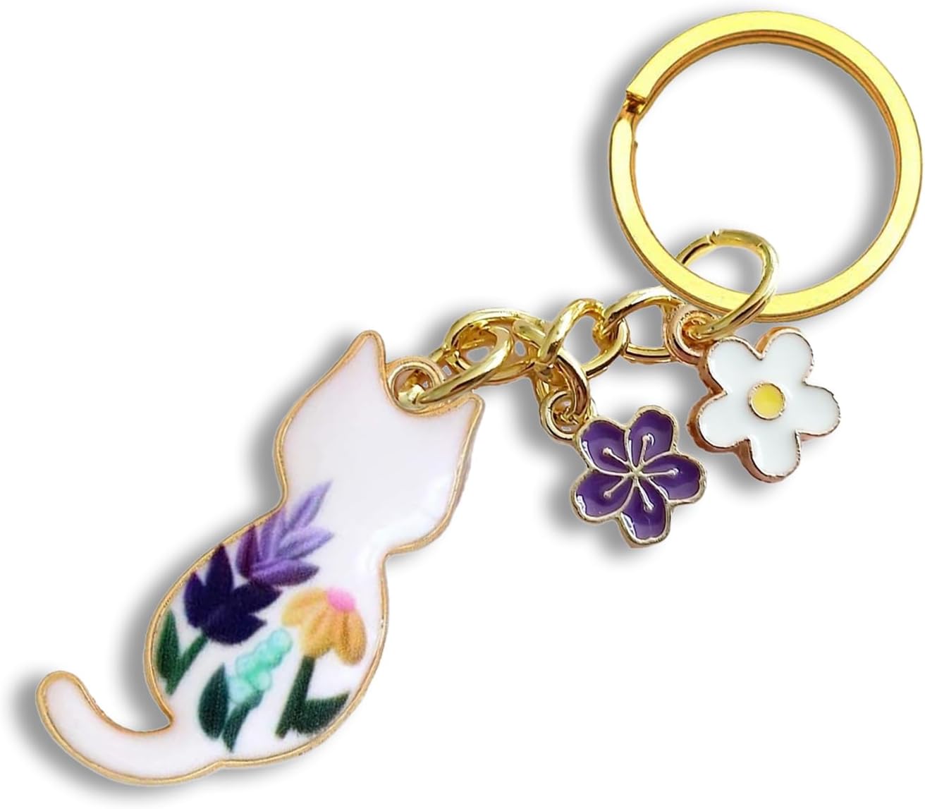 Flower Cat Keychain