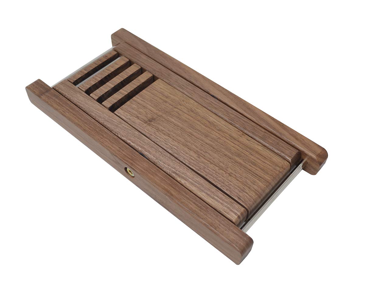 Sgabello Pedale Pieghevole a 4 Livelli in Legno Massello - Chitarra Poggiapiedi con Pedale
