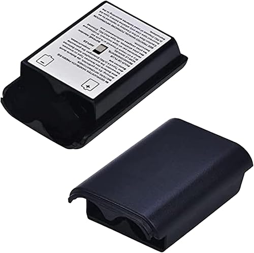 Paquete de 2 fundas de batería para controlador inalámbrico Xbox360, funda de repuesto para batería (2 unidades, color negro)