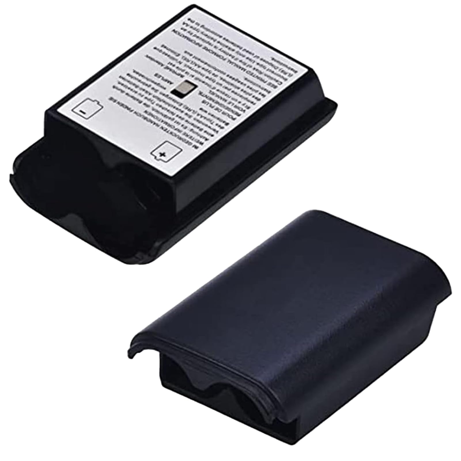 Photo 1 of 2 Pcs Battery Pack Cover for Xbox360 Wireless Controller, Replacement Battery Pack Cover Shell Case (2×Black)