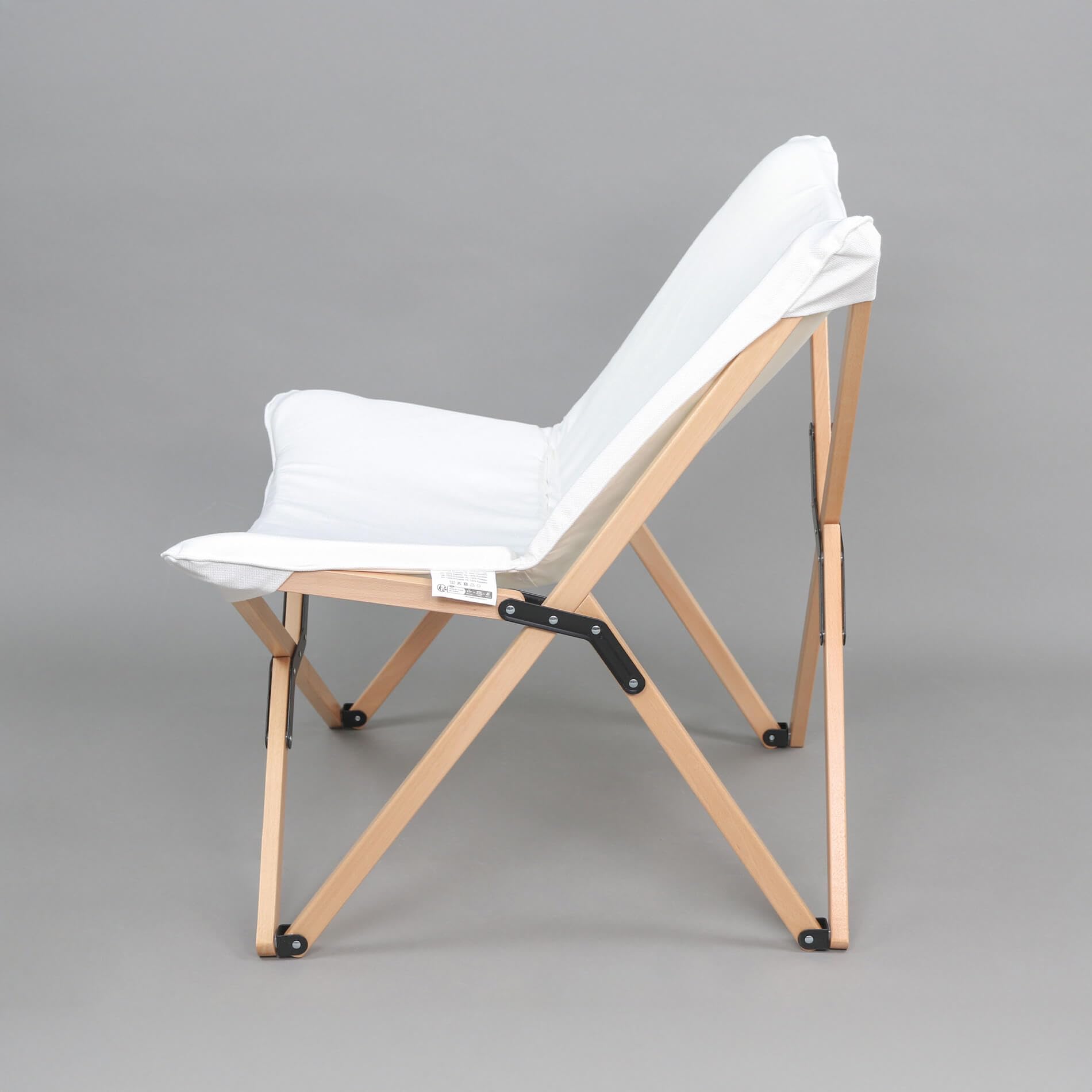 Rebecca Mobili Poltrona da Regista, Seggiola da Esterno, Marrone Bianco, Legno Poliestere, Sedia Pieghevole, con Sacca per Trasporto, per Giardino Camping - Misure HxLxP: 84 x 69 x 74 cm - Art. RE7184