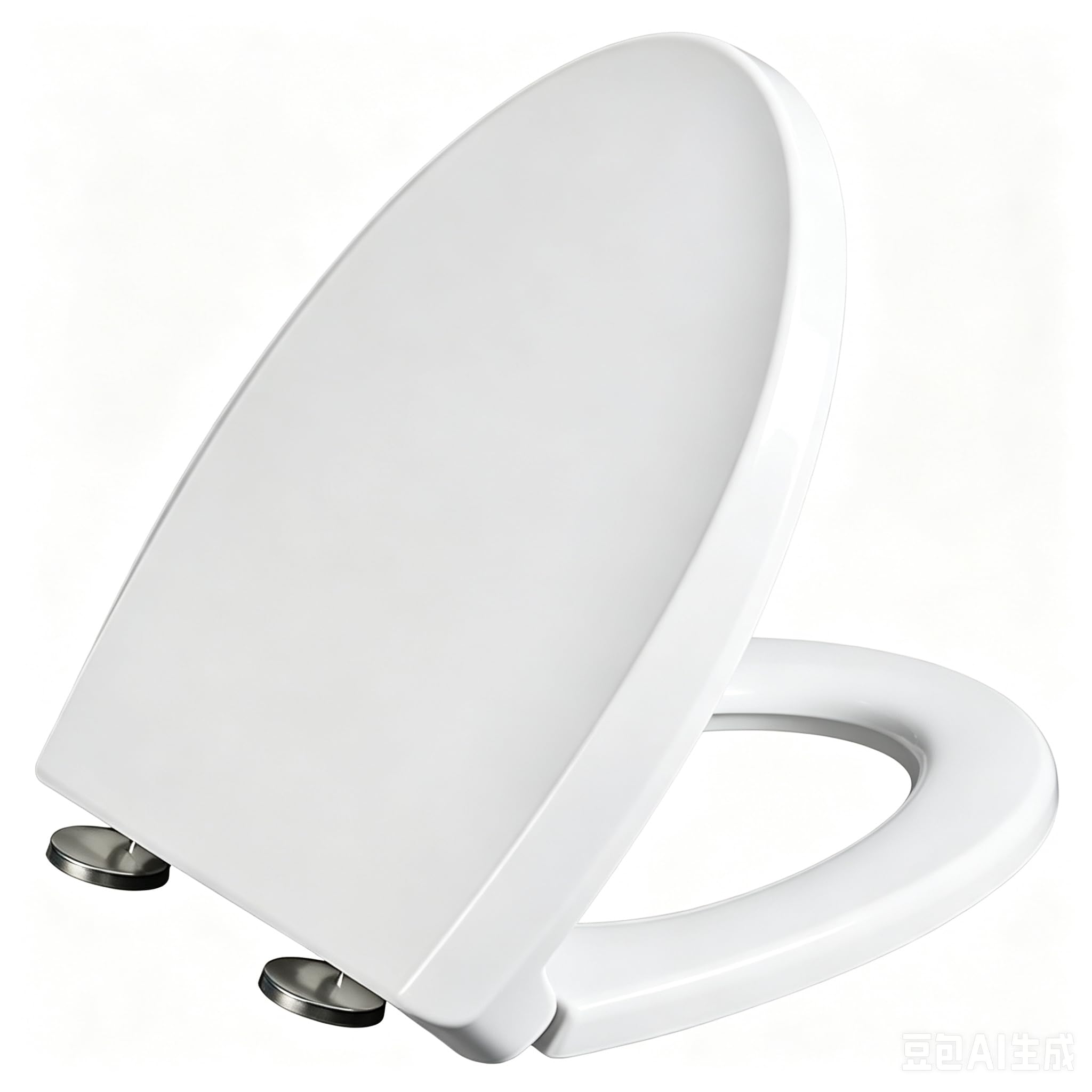 Brigtviee White Toilet Seat With Cover Quiet Slow Close, One-Click To Quick Release