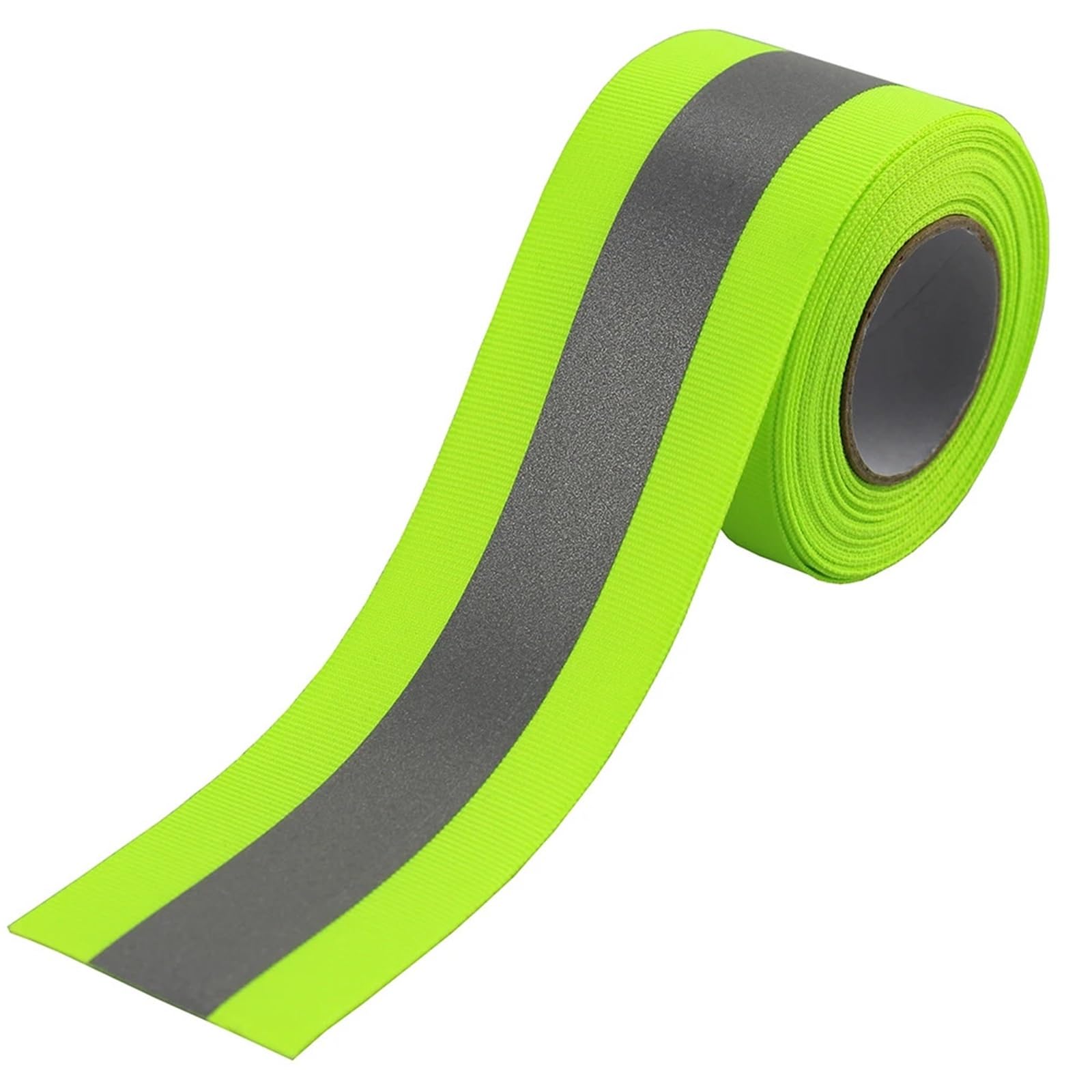 AMZBNEIDI High Visibility Reflective Fabric Tape, Reflective Sew On Fabric Tape Strips Multicolor 2m x 5cm x 2cm(Green-2m)