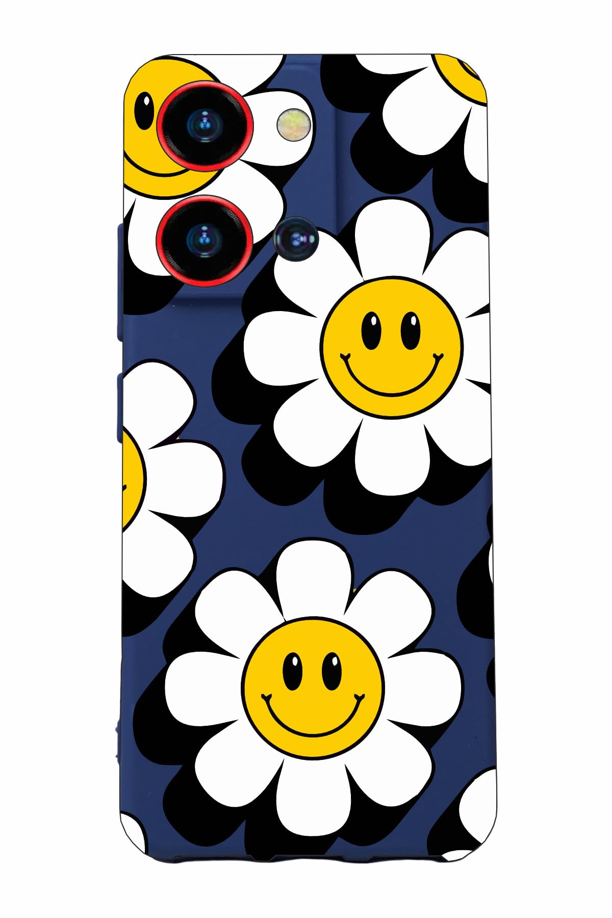 BG AKSESUAR S19 Max Pro S Zoom ile Uyumlu Silikon Kılıf, Kamera Korumalı, Baskılı Desen, Lacivert