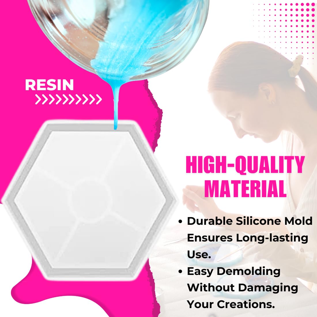 Oytra Resin Art Mould Set - 4 Piece Silicone Molds -3