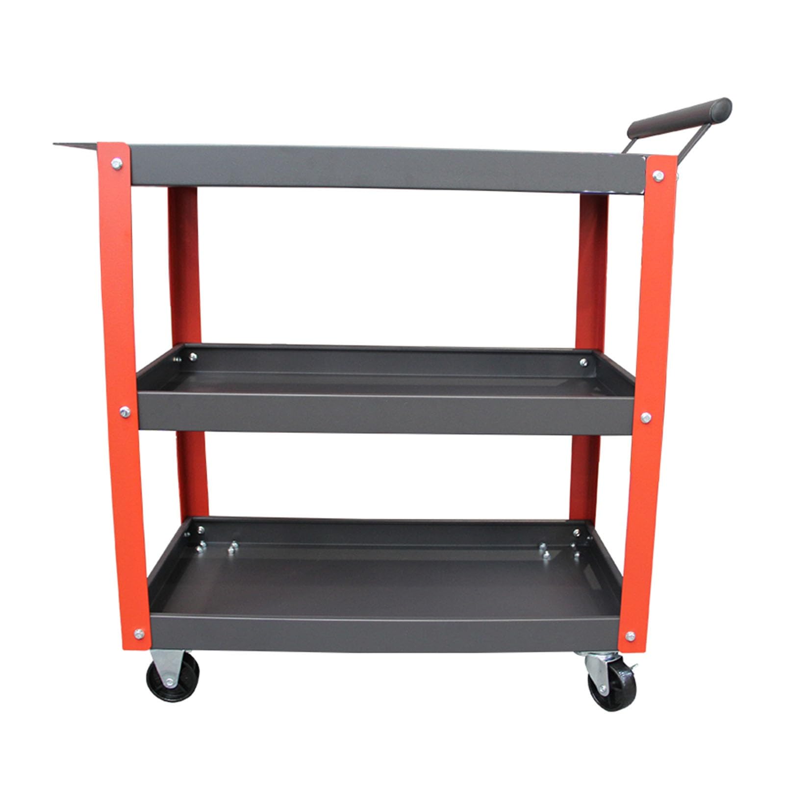 DonHeK Rolling Tool Cart,3 Tier Tool Cart with Lockable Wheels,Heavy Duty Steel Utility Cart 330lbs Load Capacity for Garage Warehouse and Repair Shop, 78456